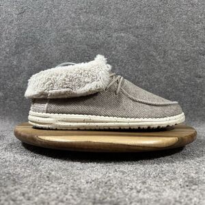 Hey Dude Britt Women’s Size 9 Tan Nut Faux Fur Lined Fold Over Bootie Shoes Used